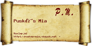 Puskás Mia névjegykártya