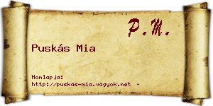 Puskás Mia névjegykártya
